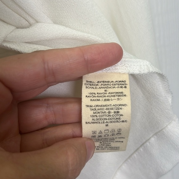 Free People - Little Bit Of Love White Lace Flowy Boho Blouse Size Small - Picture 11 of 12